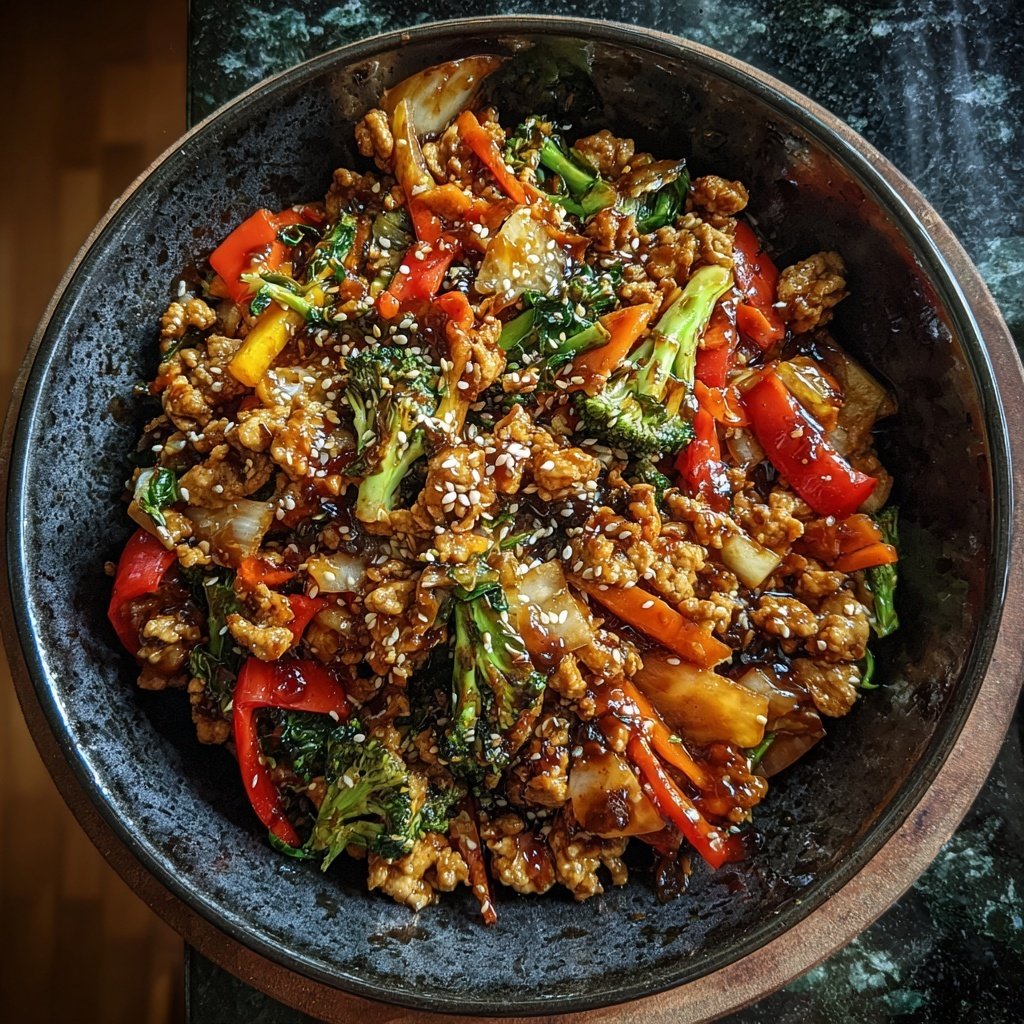 Ground Chicken Stir Fry Bowl