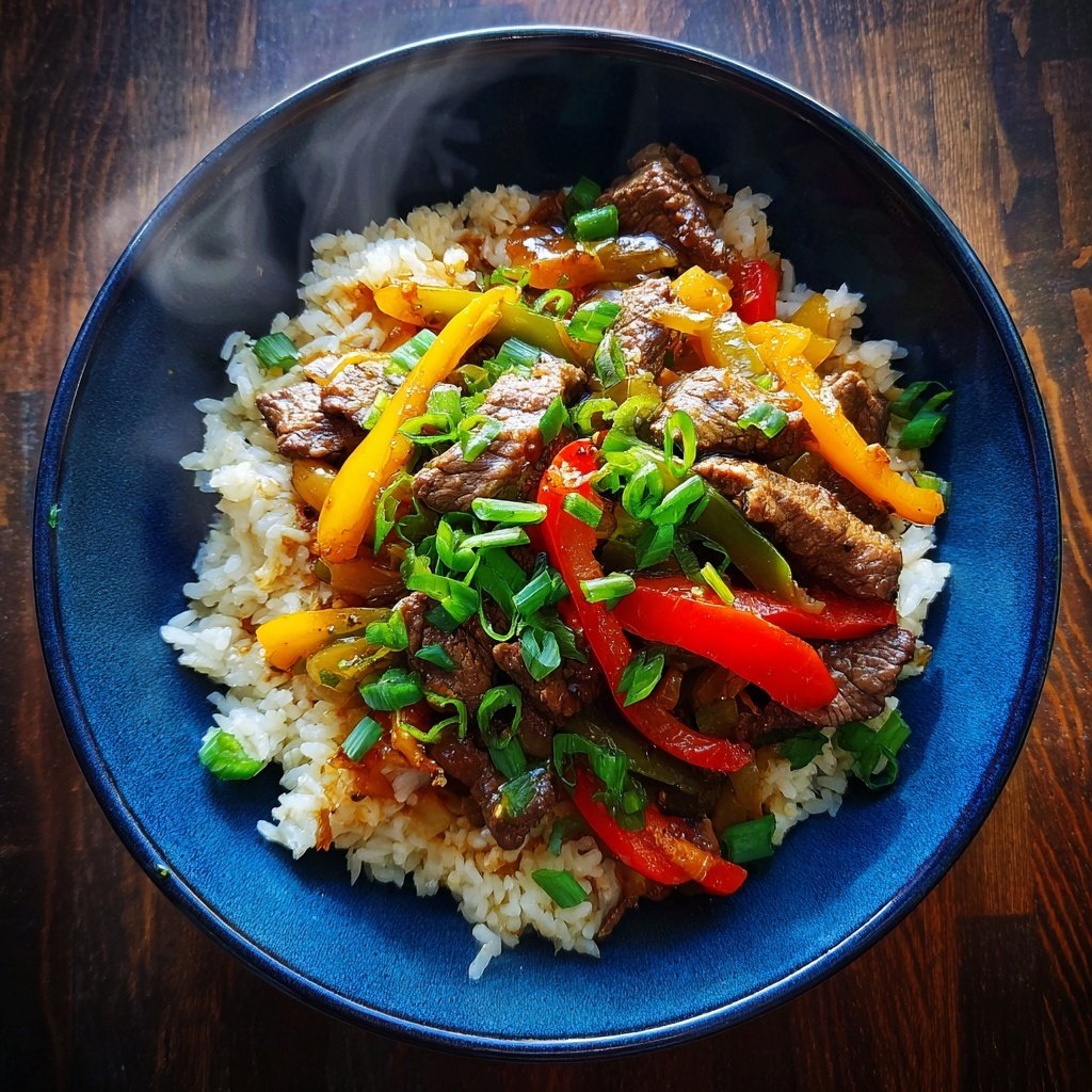 Beef And Veggie Rice Bowl