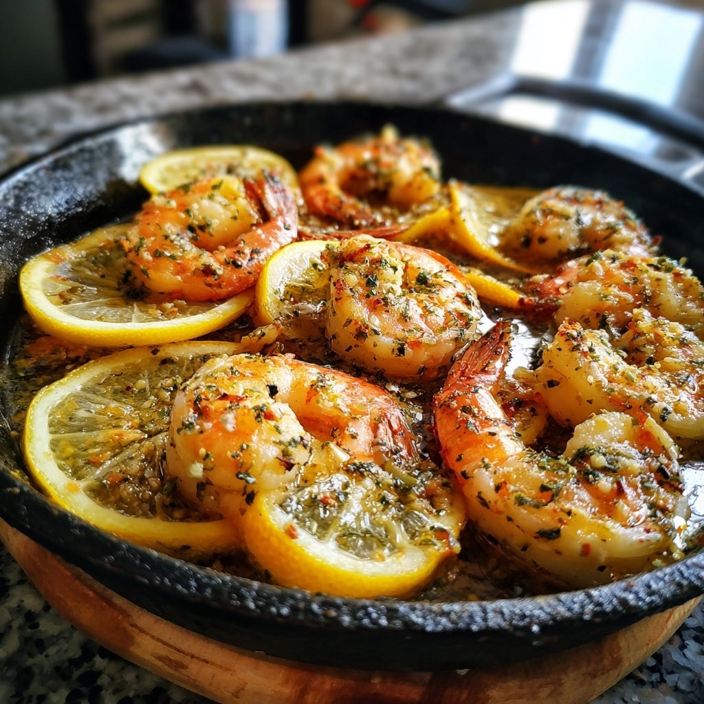 Lemon Garlic Shrimp Skillet