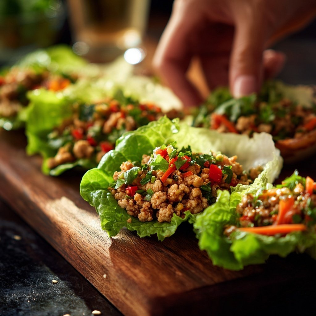 Ground Chicken Lettuce Wraps