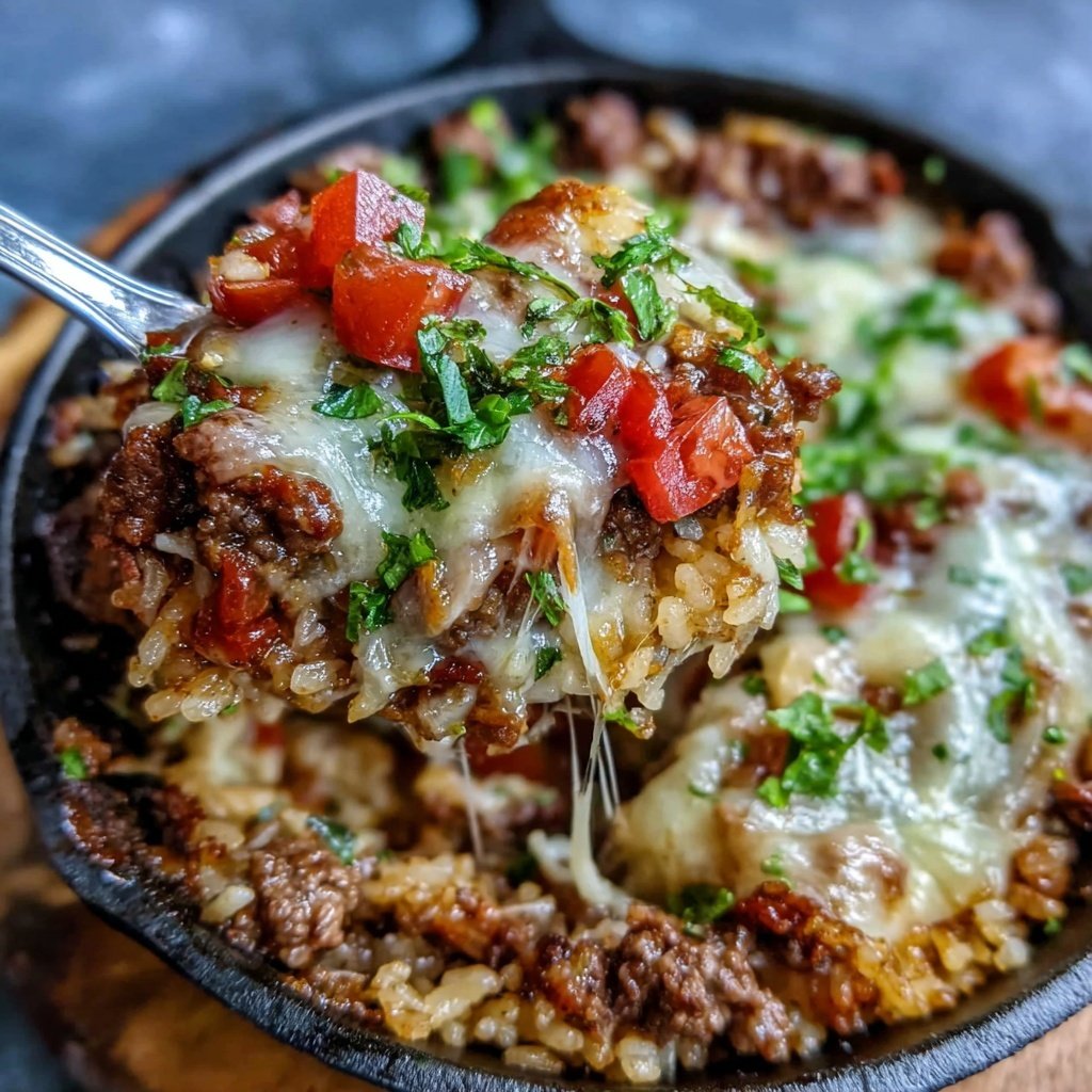 Hamburger Meat Taco Rice Skillet