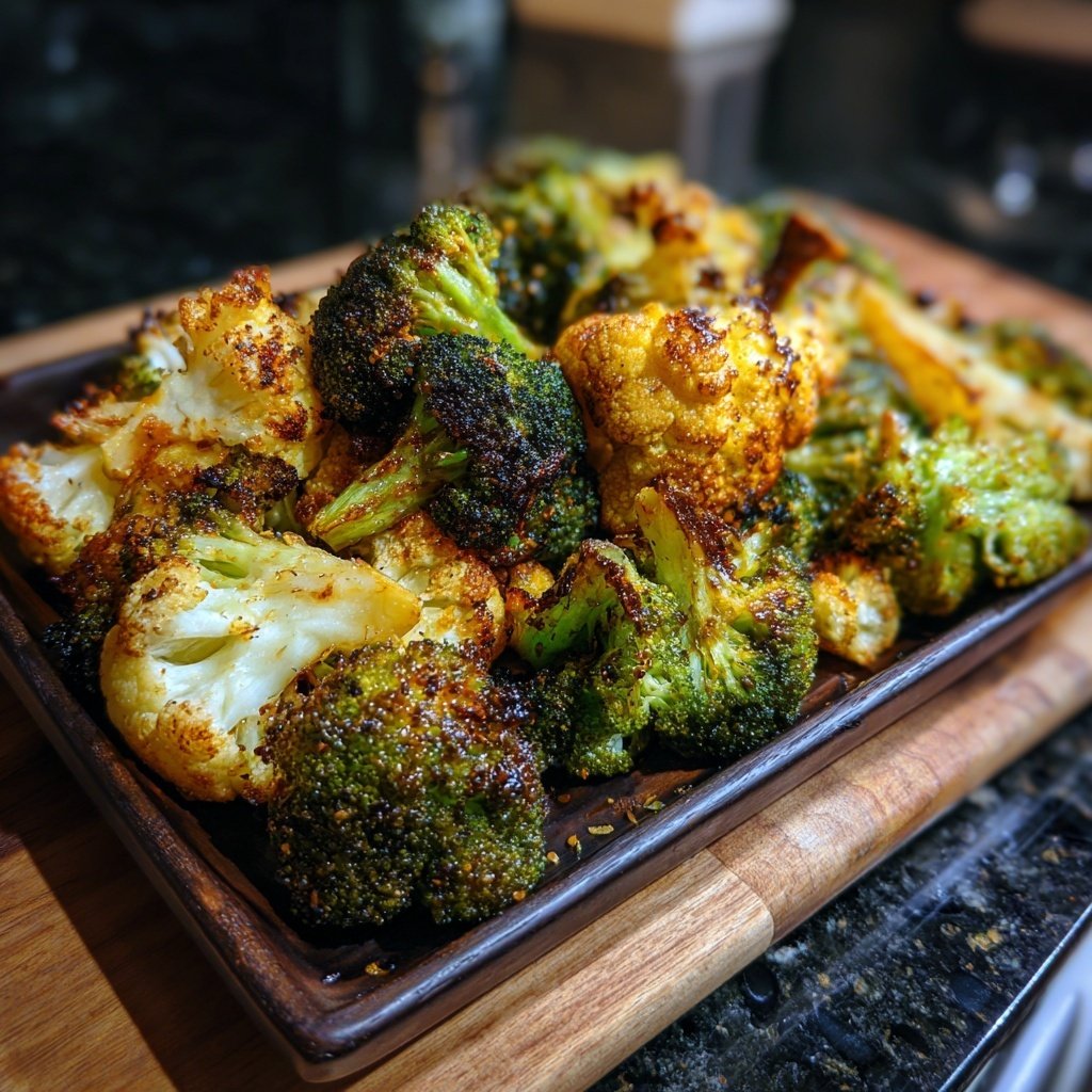 Roasted Broccoli And Cauliflower